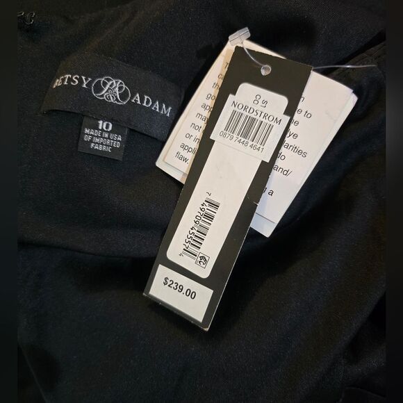 Betsy & Adam Paulina Cutout One Shoulder Floor Length Gown NWT Size 10 Black - Picture 5 of 5